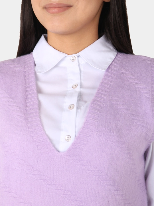 Ayollar jiletkasi – angora, V-shakldagi yoqa