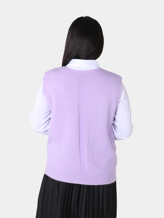 Ayollar jiletkasi – angora, V-shakldagi yoqa
