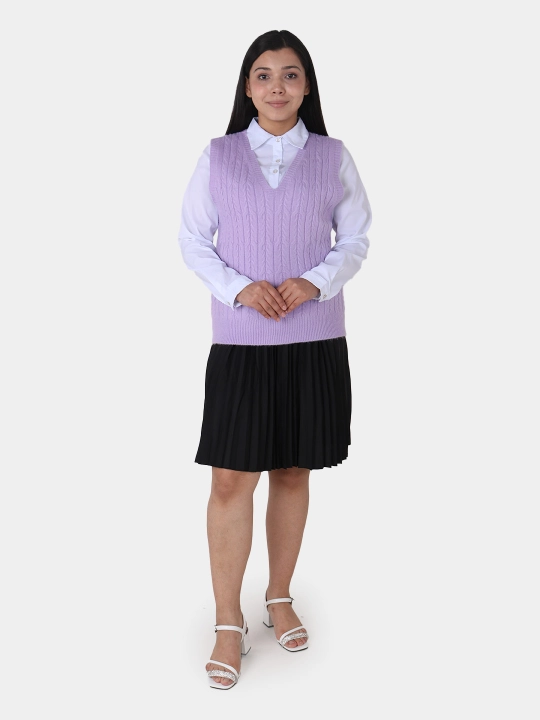 Ayollar uchun jilet, angora, V-shakl yoqali