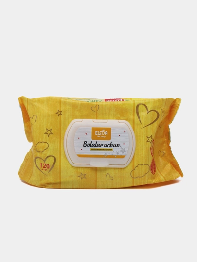 Влажные салфетки Elma детские Econom/Baby Lux, 120 шт — SWWLNS-ELM5106-ЖЕЛТ