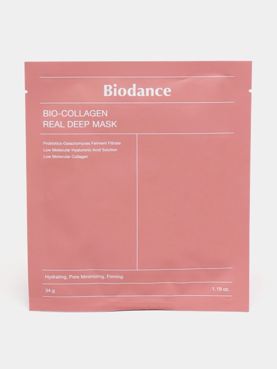 Terining elastikligi uchun kollagenli tungi gidrogel niqobi Biodance Mask - 