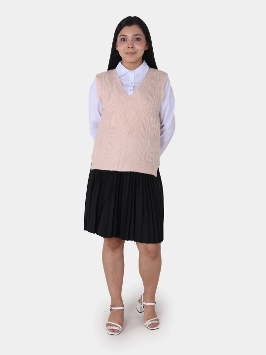 Ayollar kamzuli, angora, V-shakl yoqali