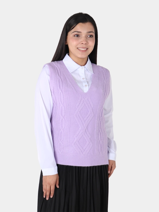 Ayollar kamzuli, angora, V-shakl yoqali