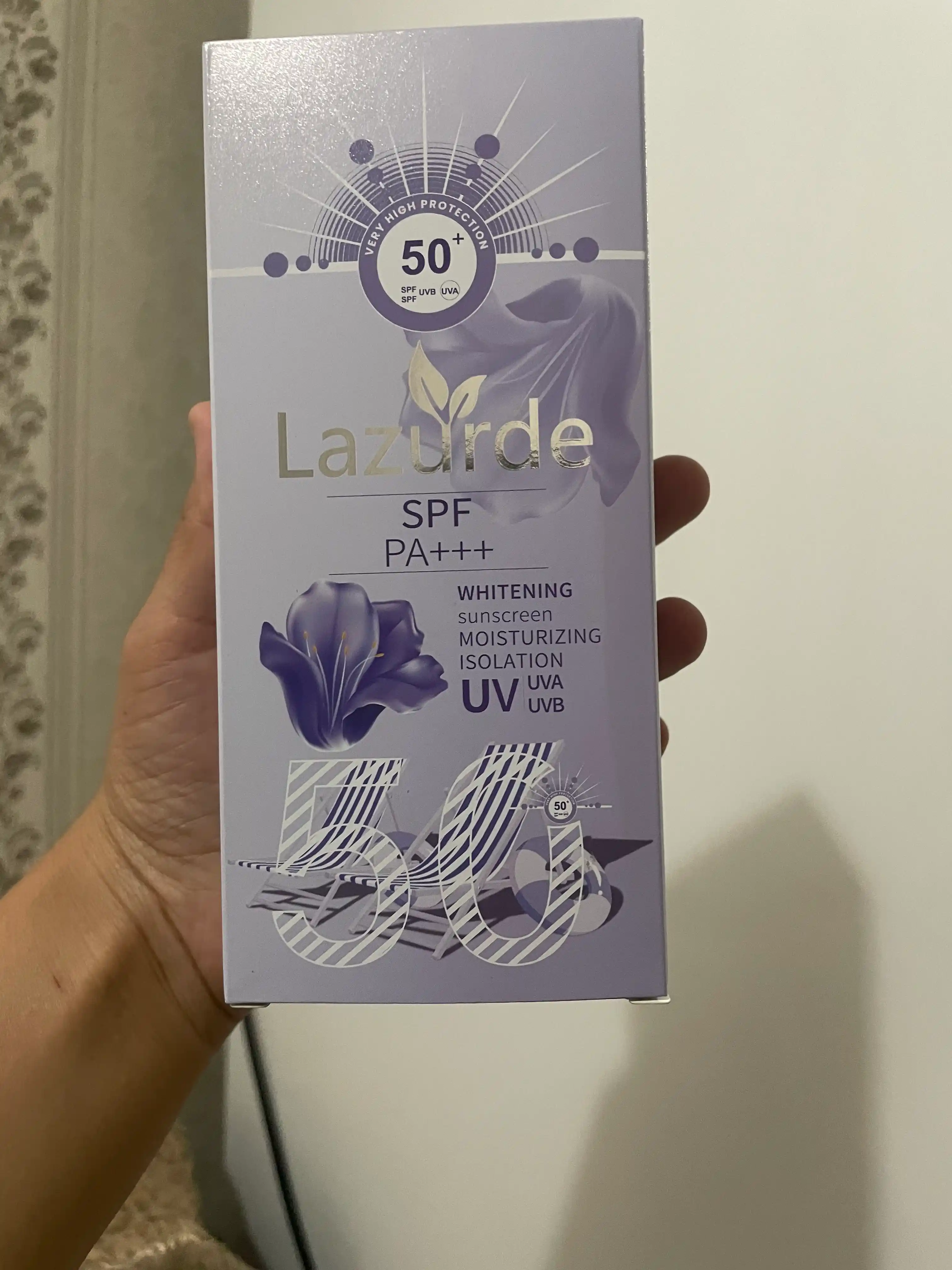 Солнцезащитный крем для лица Lazurde, SPF 50+