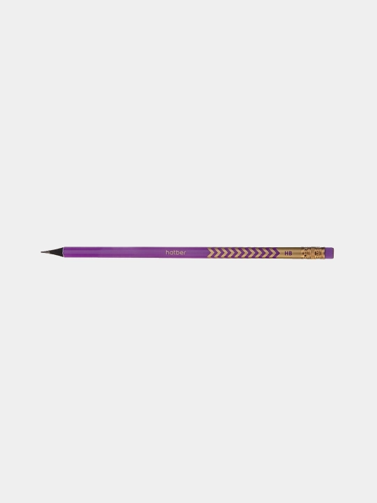 Hatber V-tone HB qora grafit qalami, qora daraxt, o‘chirg‘ichli, BL072604