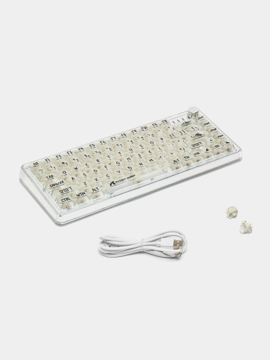 Mexanik klaviaturasi Attack Shark K75, oq kalitlar va RGB yoritgichli - 