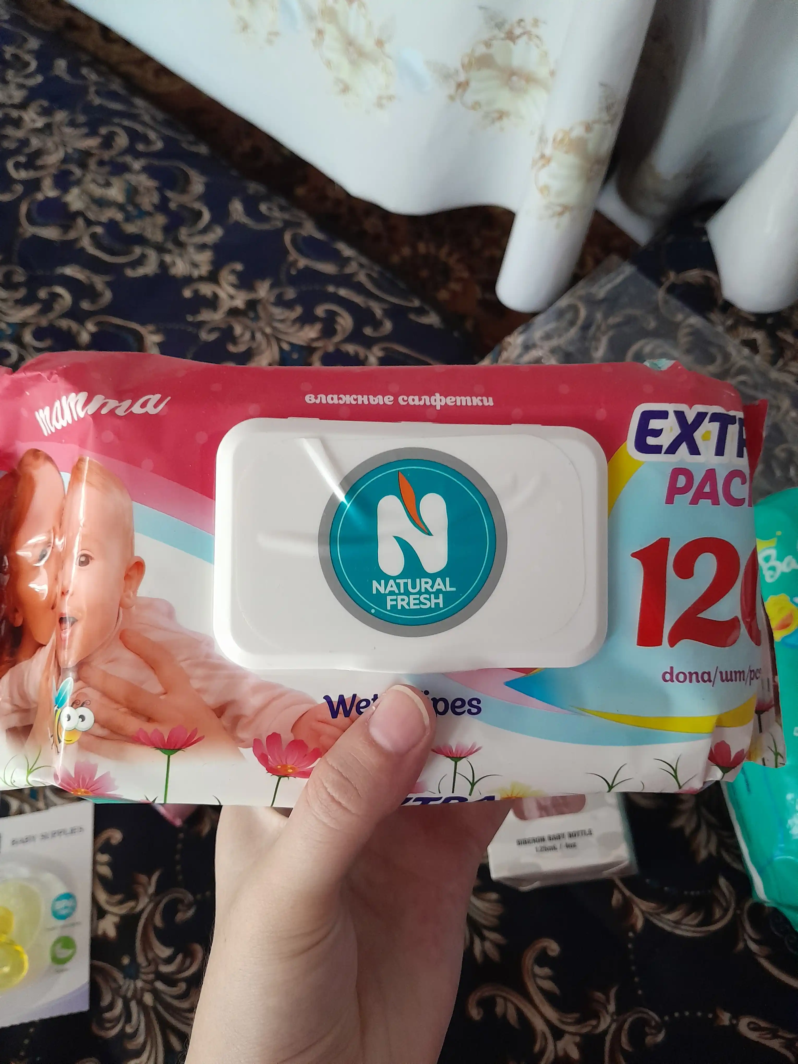 Nam salfetkalar Natural Fresh, 120 dona
