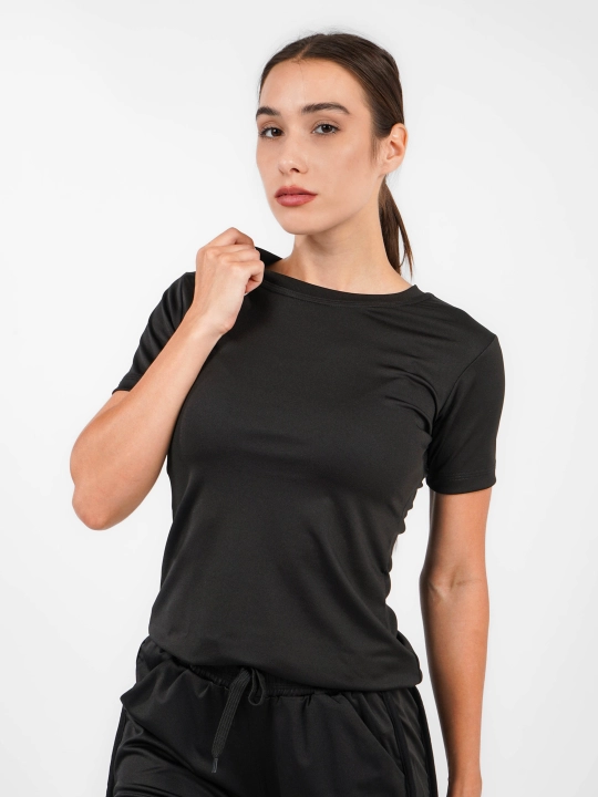 Ayollar uchun qisqa yengli sport futbolkasi, mayka, krop-top, fitnes uchun kiyim