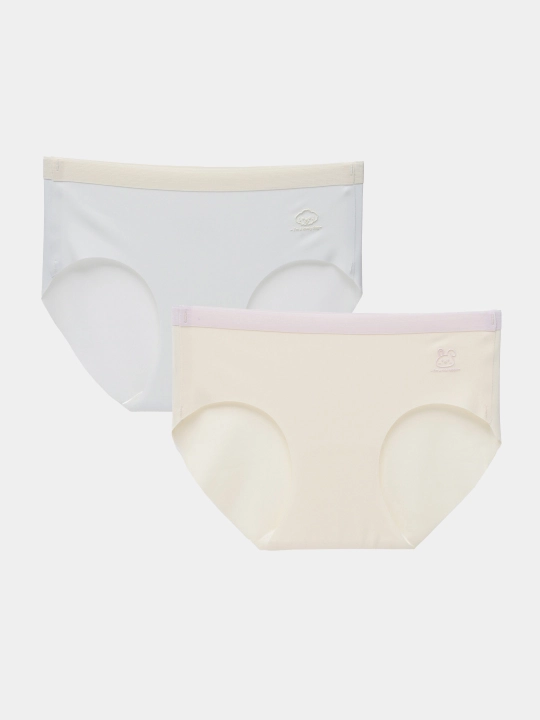 Qizlar uchun choksiz slip ichki kiyim, 4 dona, 2 dona to‘plam, Miiow - 