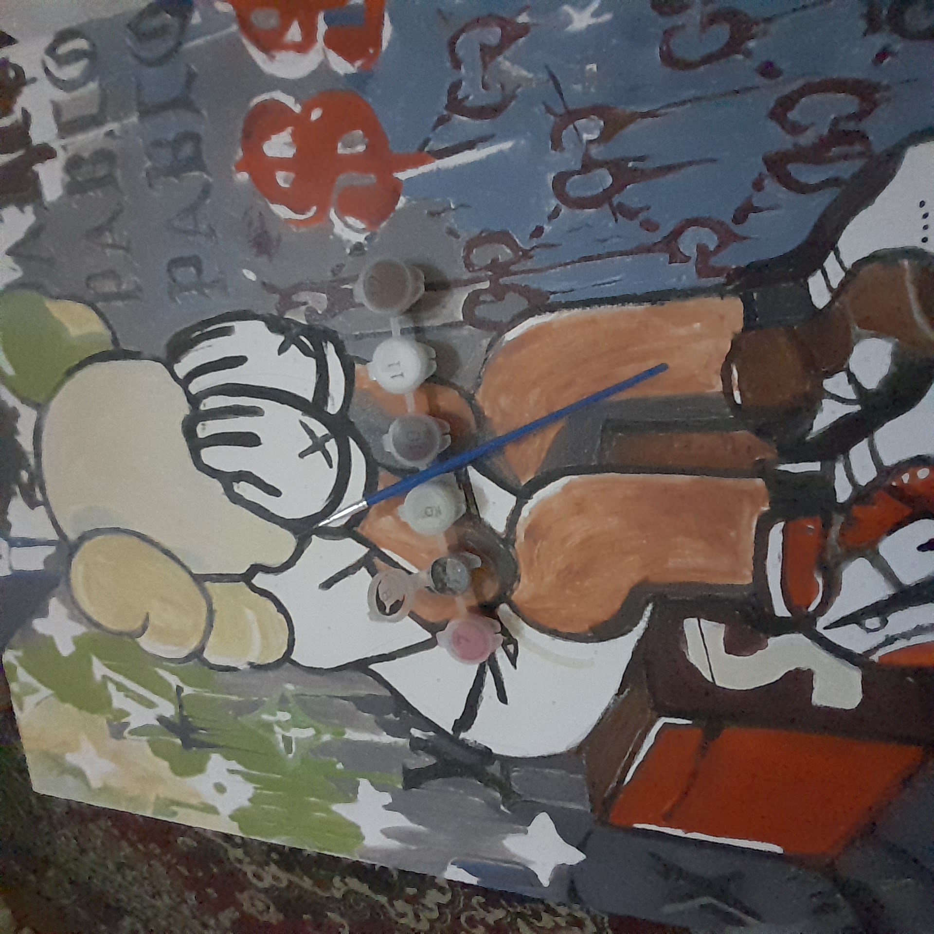 Raqamlar bo'yicha rasm "Kino va multfilmlar", asosli ramkaga tortilgan, 40 x 50 sm