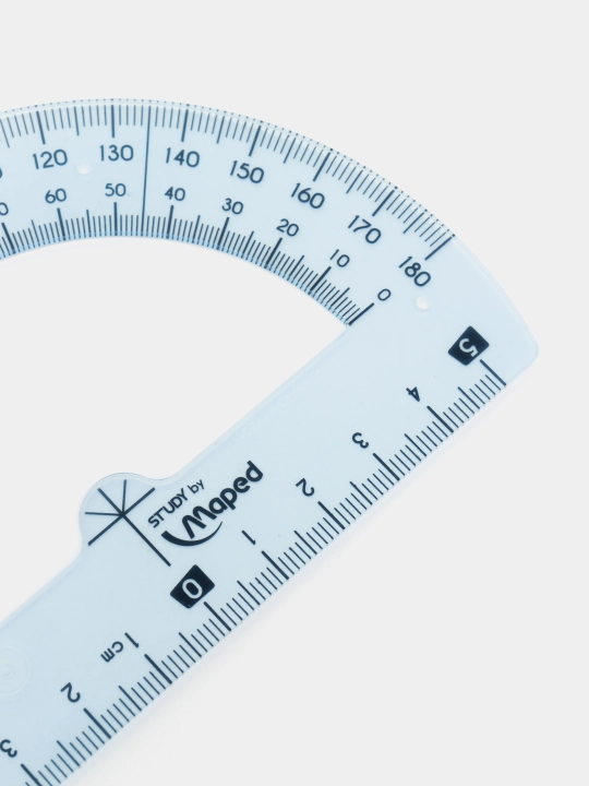 Линейка "Maped PROTRACTOR 180/12CM PP STUDY UNBREAKABLE",  12 см