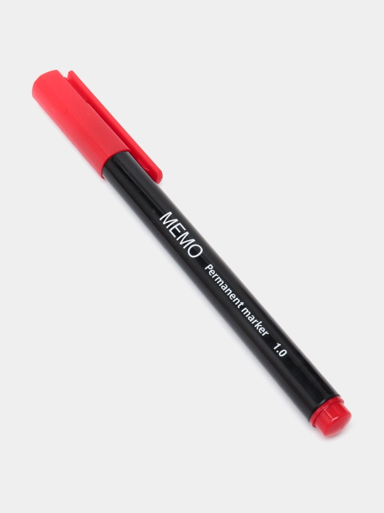 Doimiy marker Hatber Memo, yumaloq yozuv tuguni, 1 mm, Qizil, PM_072614.