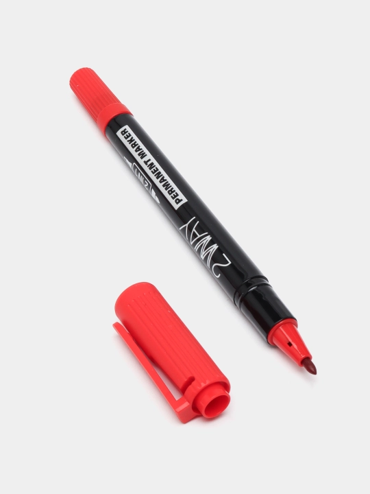 Permanent marker Hatber 2WAY Ikki tomonlama 1 mm/0,5 mm Qizil 12dona PM_060855