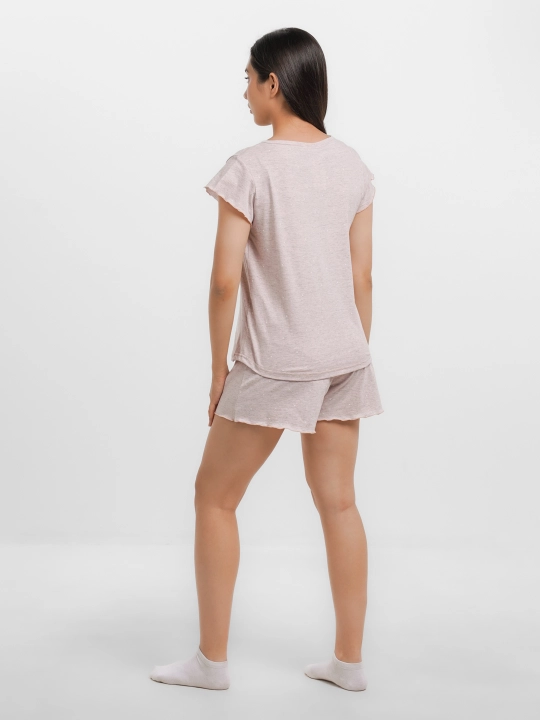 Ayollar uchun pijama to'plami, futbolka va shortilar "255-502"