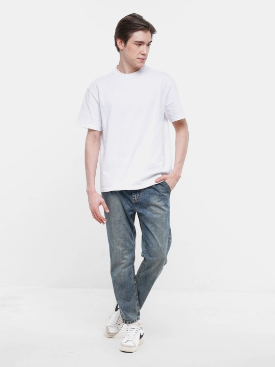 Erkaklar boyfriend jinsisi CJ Pleated Tapered Fit Jeans