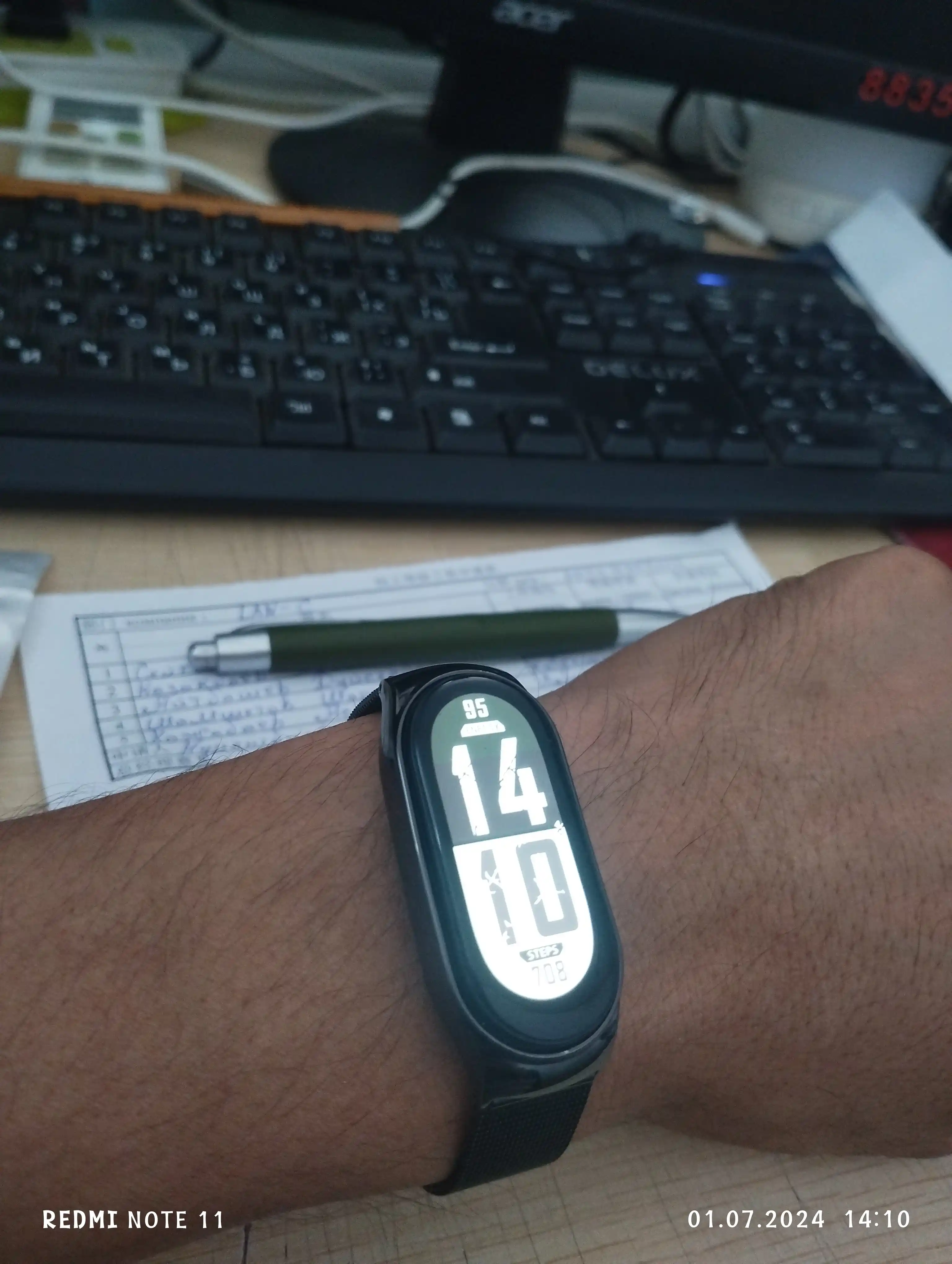 Ремешок для Xiaomi Mi Band 3/4/5/6/7/8, металлический, миланская петля