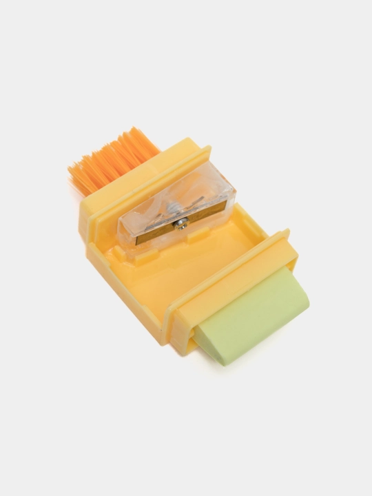 Ластик, 3 в 1, с щеткой и точилкой