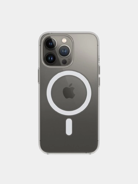 G'ilof iPhone X, XR, 11, 12, 13, 14, 15, 16, Pro, Max uchun silikon, shaffof, Magsafe