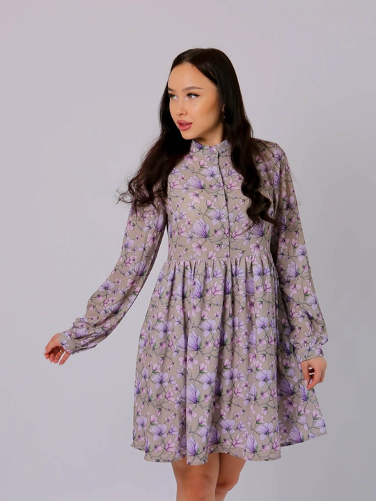 Платье с длинным рукавом, шифон