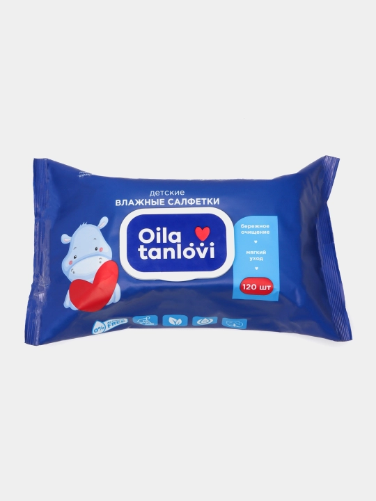Bolalar uchun nam salfetkalar Oila tanlovi, 120 dona