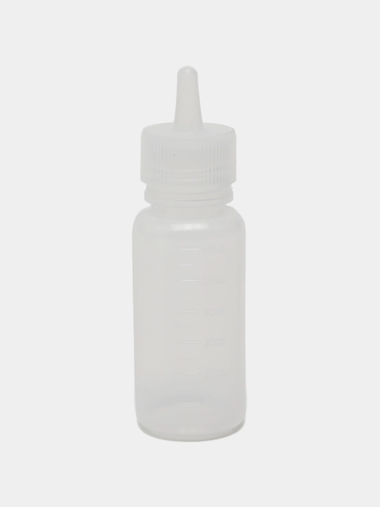 Yangi tug‘ilgan mushuklar va itlar uchun so‘rg‘ichli shisha idish, 50 ml