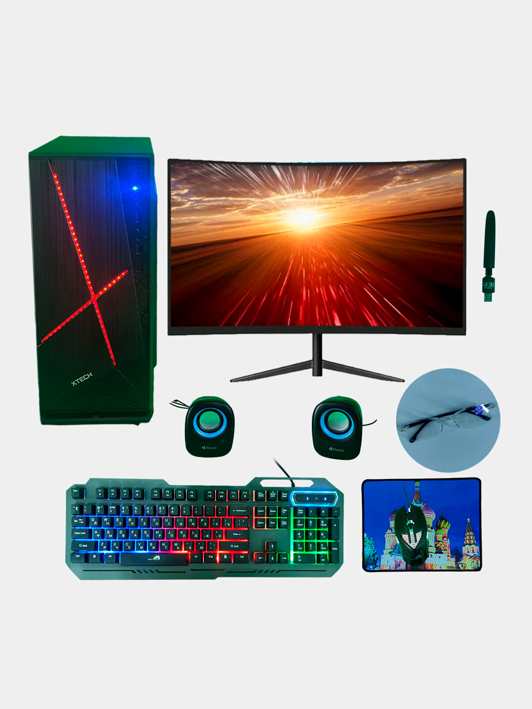 Готовый компьютер монитор 24 Curved, Core i5, 128 Гб, 500 Гб HDD, ОЗУ 8 ...