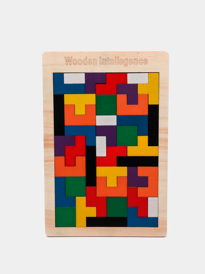 Ta'limiy yog'och jumboq o'yini Tangram, magnitli, tangram vazifalar bilan, tetris