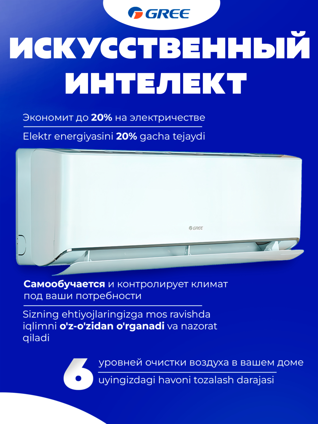 Кондиционер Gree Iceberg Inverter R32 Wi-Fi, для 30/40/60/80 m2 купить ...