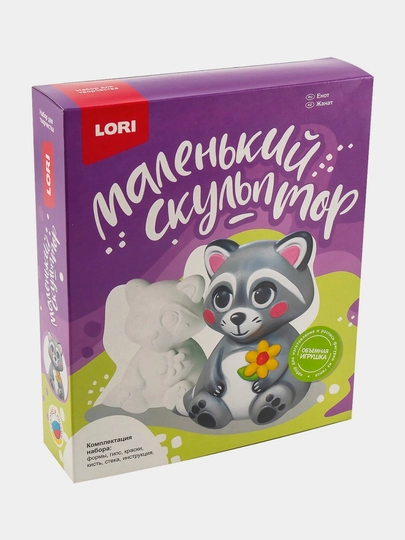 Bolalar uchun kichik haykaltarosh Lori yenot, 1 dona - 