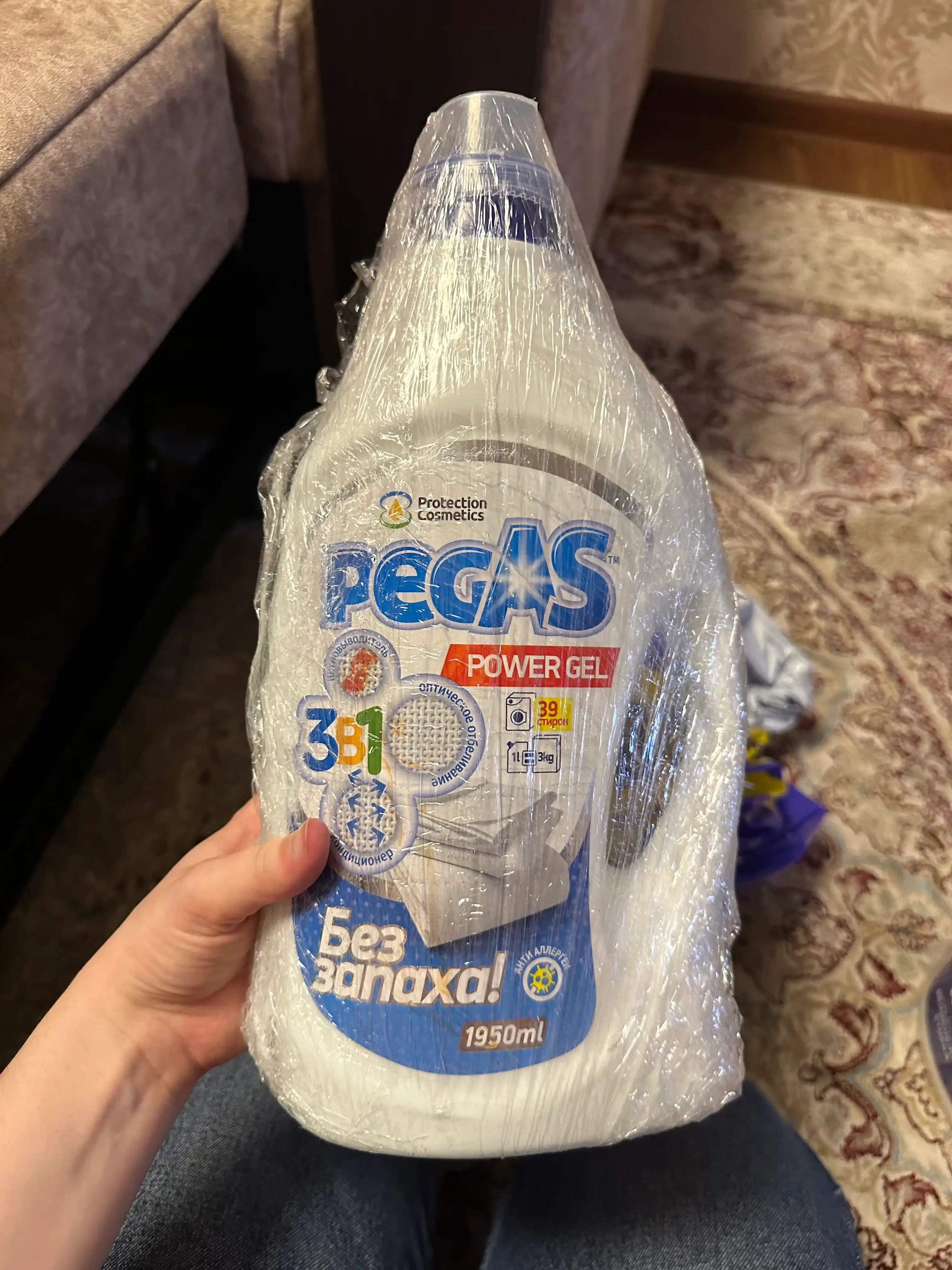 Гель для стирки "Без запаха" Pegas, автомат, 1.95 л
