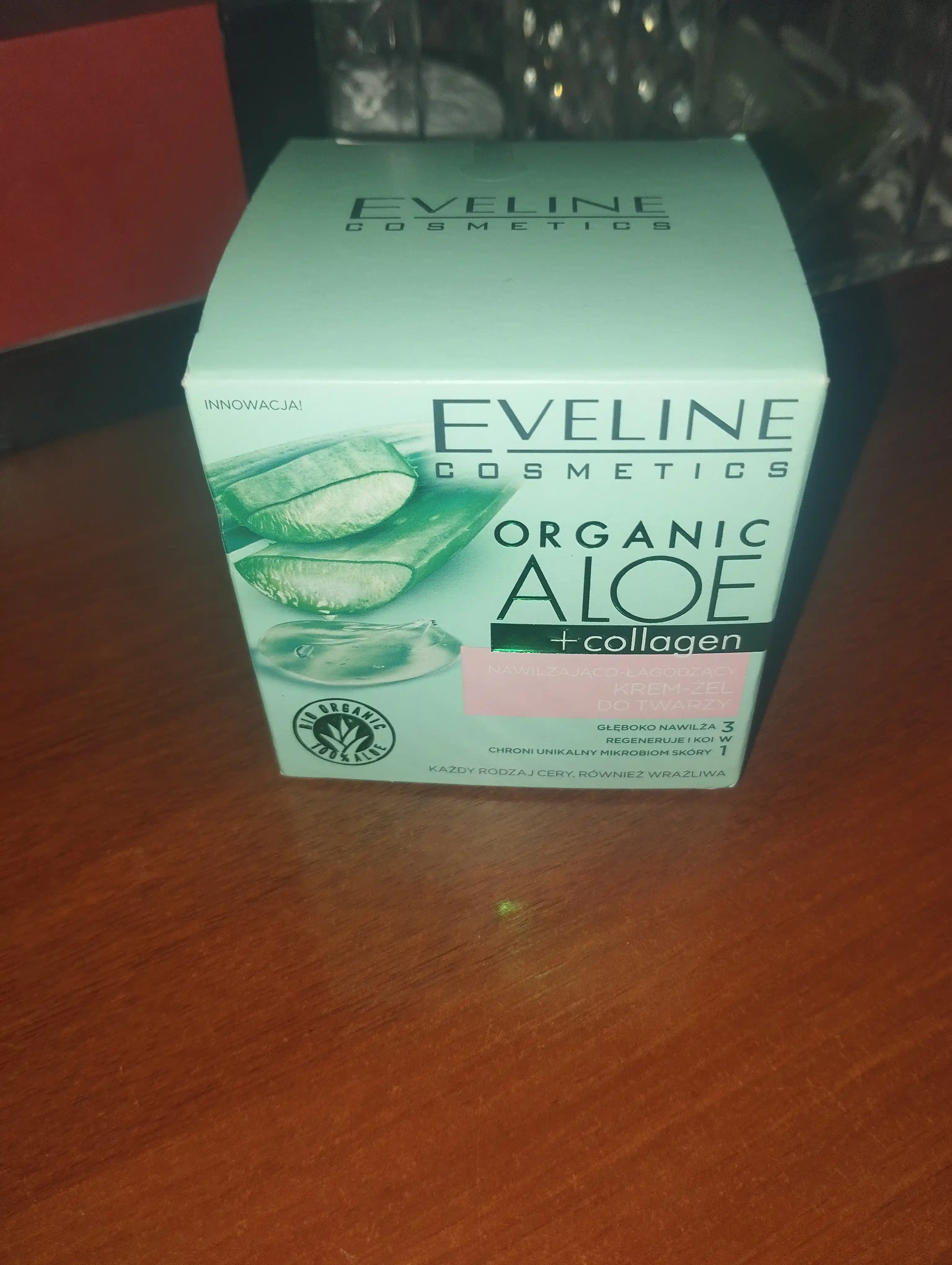 Крем-гель для лица Eveline Organic Aloe + Collagen, увлажняющий, 50 мл