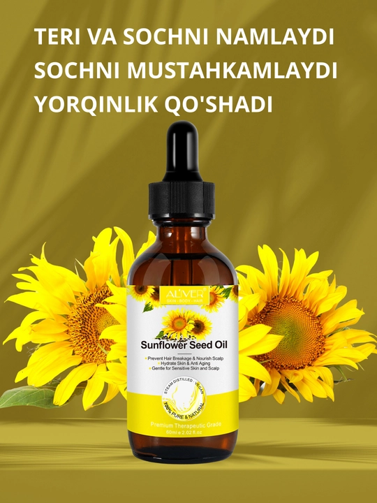 Soch, soqol, tirnoq, teri, kipriklar, o‘sish uchun rozmarin moyi, 17 xil, 60 ml