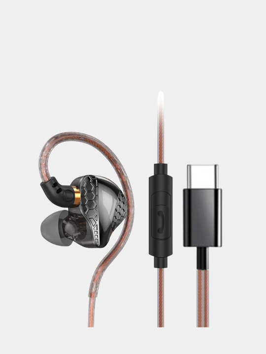 Eshitish vositasi, simli minigarnituralar, aux 3.5 mm musiqiy minigarnituralar, Type-C - 