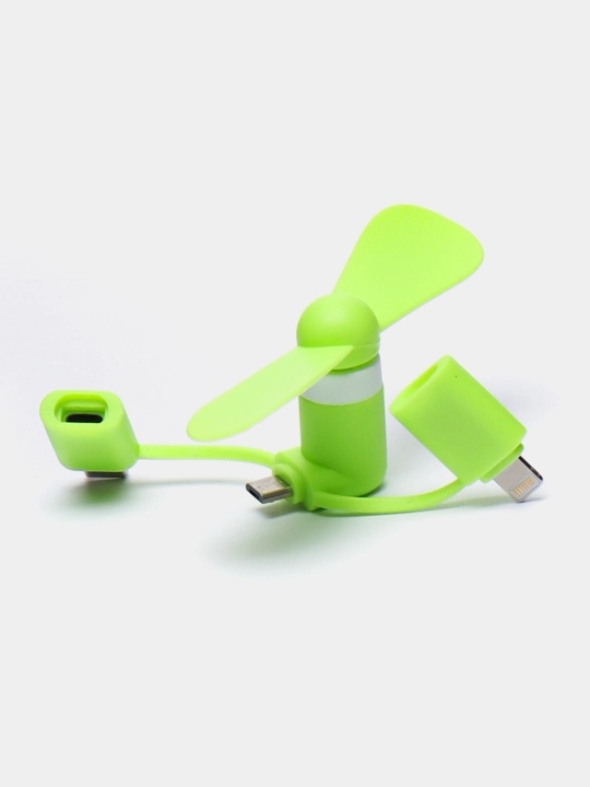 Портативный мини-вентилятор, универсальный, USB, Type-C, Micro, Lightning, 3 в 1
