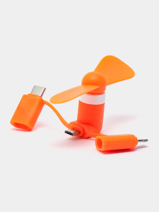 Портативный мини-вентилятор, универсальный, USB, Type-C, Micro, Lightning, 3 в 1