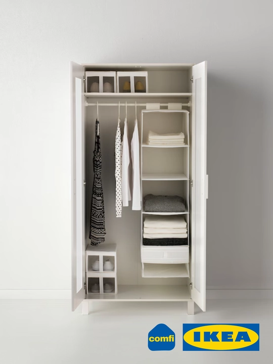 IKEA органайзер с 6 отделениями SKUBB, подвесной, для хранения, белый/серый, 35x45x125 см