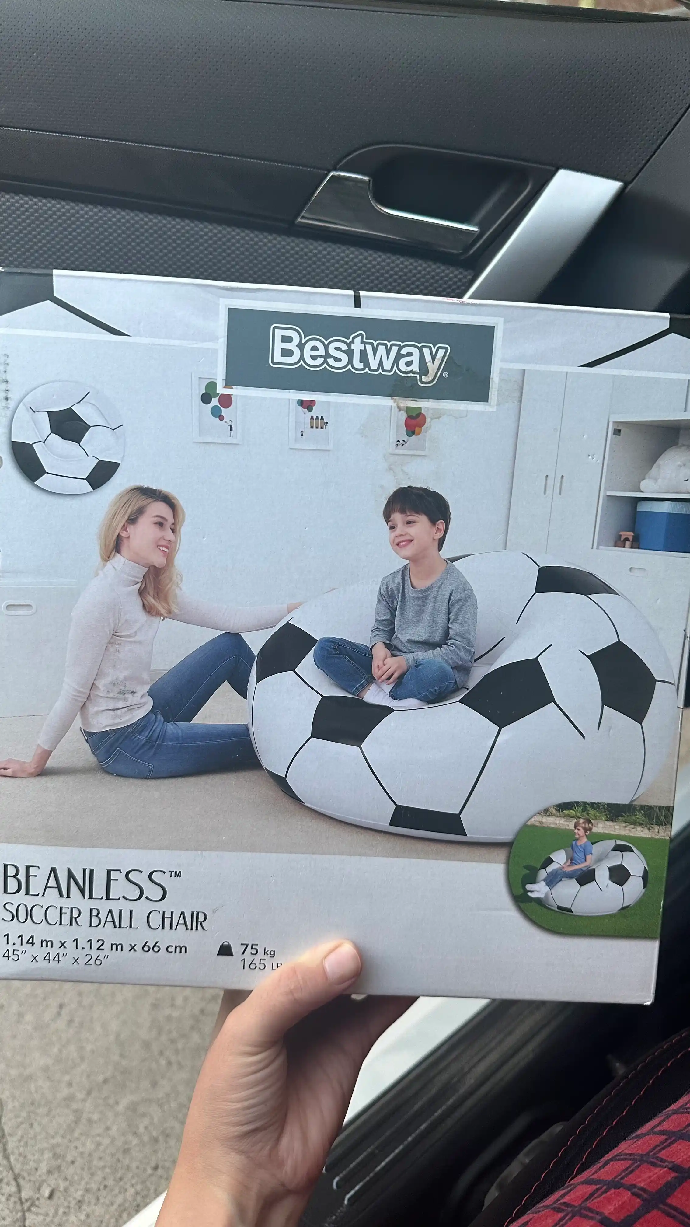 Puflanadigan usmonli futbol to'pi, 114 * 112 * 71 sm, Bestway 75010