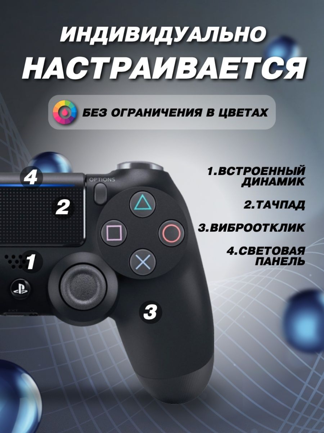 Беспроводной геймпад для PS4, джойстик, геймпад для PS4 и ПК, DualShock ...
