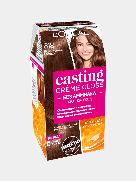 Soch uchun bo'yoq  L'Oreal Casting Crme Gloss, ton 618 vanilny mokko