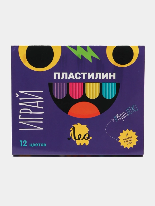 Пластилин для детей Лео Играй, классический, 12 цветов, 240 г - 