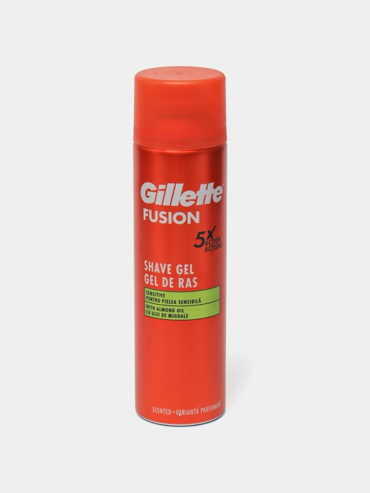 Гель для бритья Gillette Fusion5 Ultra Sensitive, для чувствительной кожи, с миндальным маслом, 200 мл