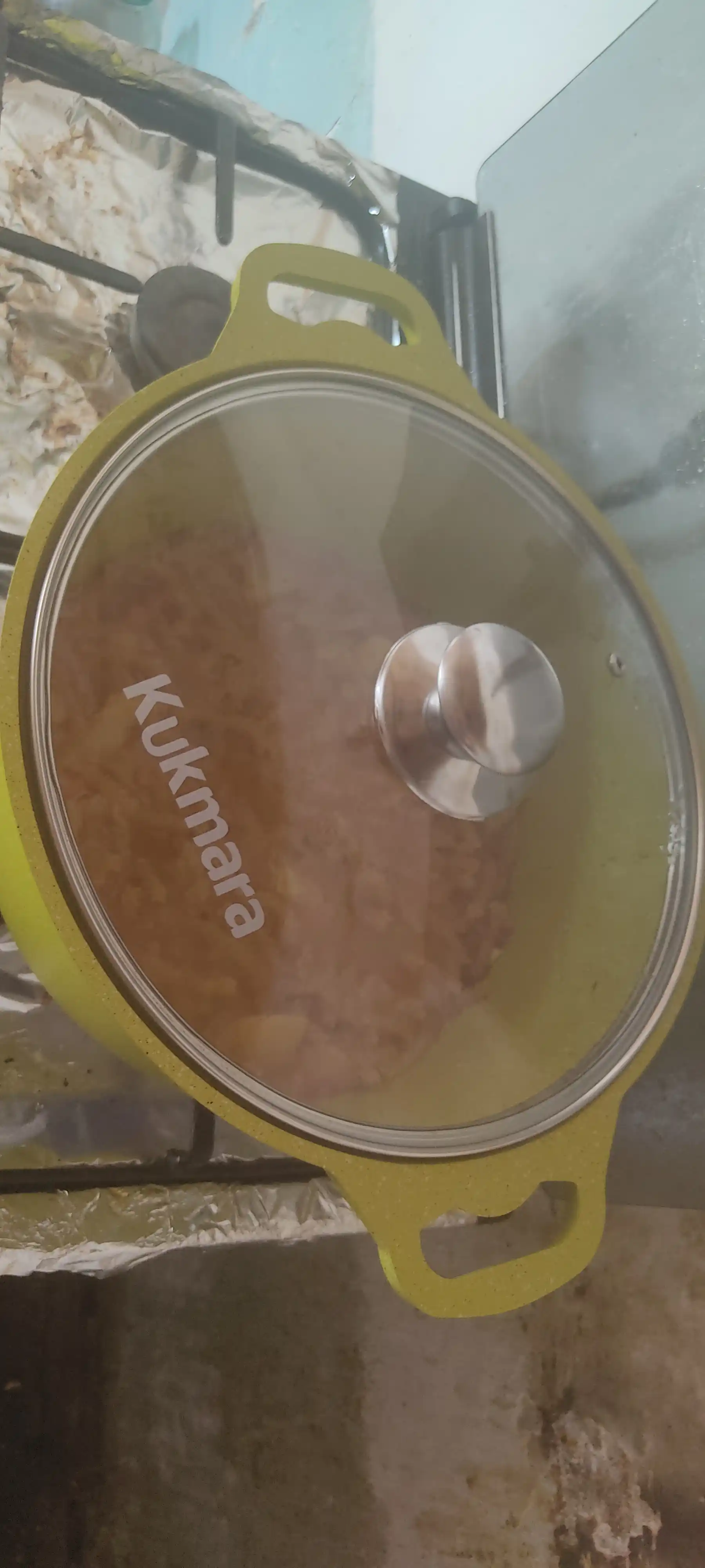 Kastryulya Kukmara Trendy Style, shisha qopqoq bilan, laym