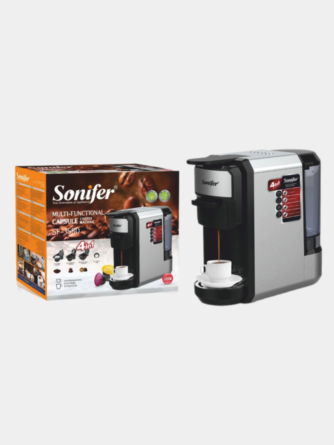4в1 Кофемашина для капсул и молотого кофе, Nespresso, Dolce Gusto SF ...