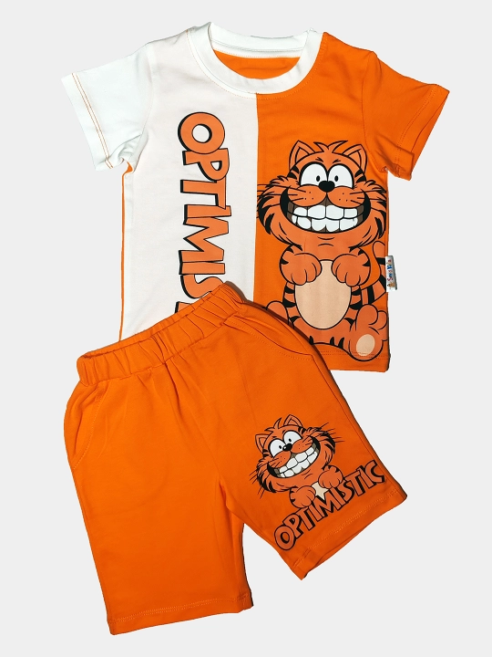 Ikki qismli bolalar to'plami GARFIELD, shortilar va futbolka