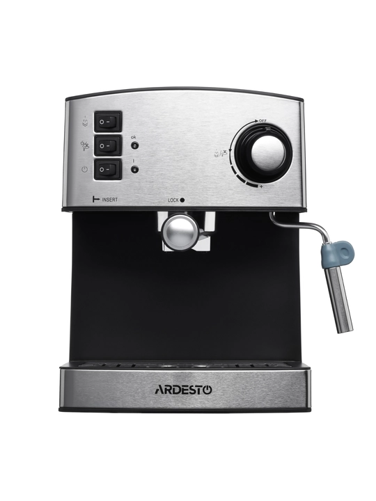 Кофеварка рожковая Ardesto Steel Collection 1, 6 л, ручной капучинатор, YCM-E1600