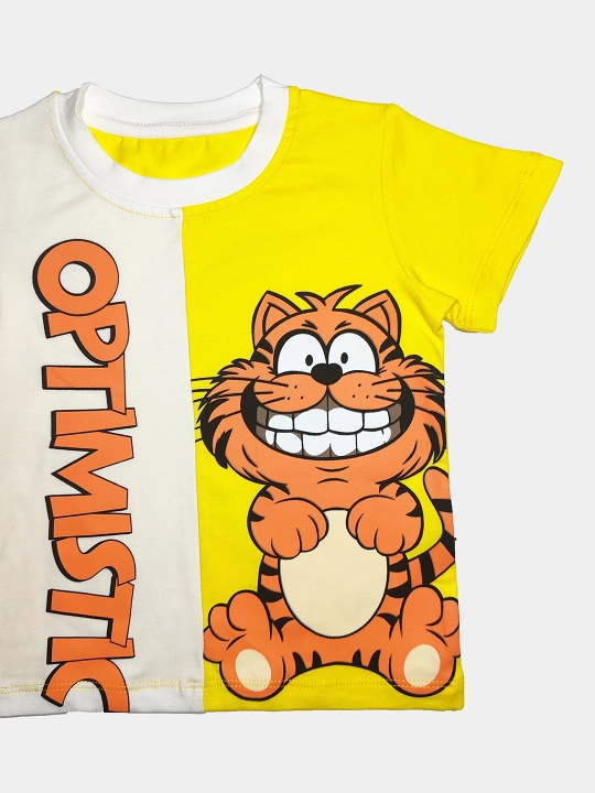 Ikki qismli bolalar to'plami GARFIELD, shortilar va futbolka