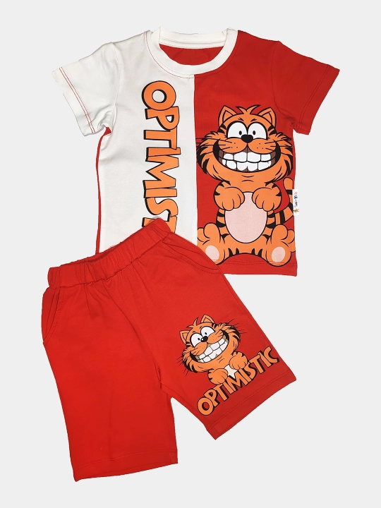 Ikki qismli bolalar to'plami GARFIELD, shortilar va futbolka