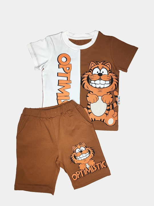 Ikki qismli bolalar to'plami GARFIELD, shortilar va futbolka
