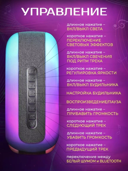Aqlli yorug‘lik diodli RGB chiroq, tungi chiroq, simsiz quvvatlash va kolonka