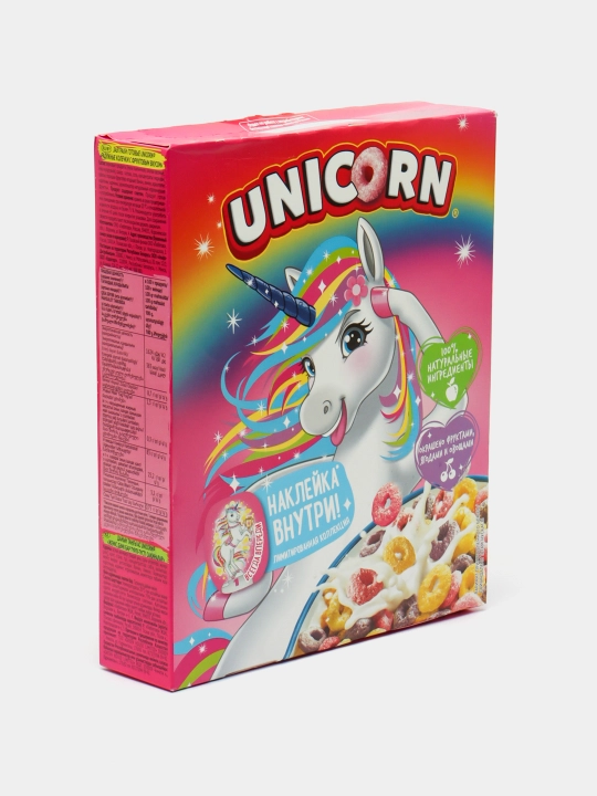 Готовый завтрак Kelloggs Unicorn, радужные колечки, 195 г